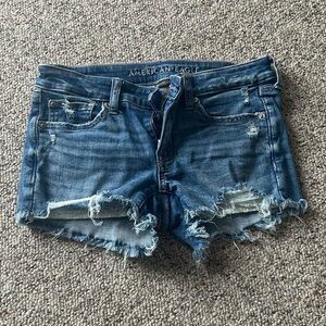 American Eagle Outfitters Distressed Blue Jean Shorts